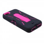 Wholesale iPhone 5 5S  Armor Hybrid Case with Stand (Black-Pink)